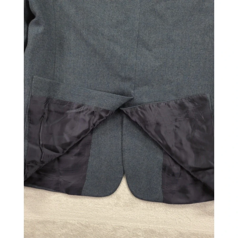 Brooks Brothers Blazer 44R Regent Fit Herringbone‎ Wool Mens Blue